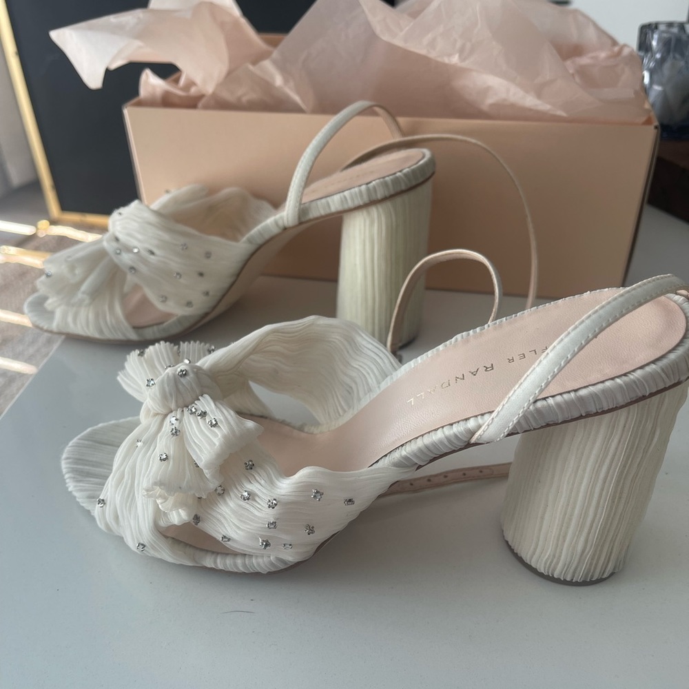 Loeffler Randall White Heeled Sandals - Picture 3 of 16